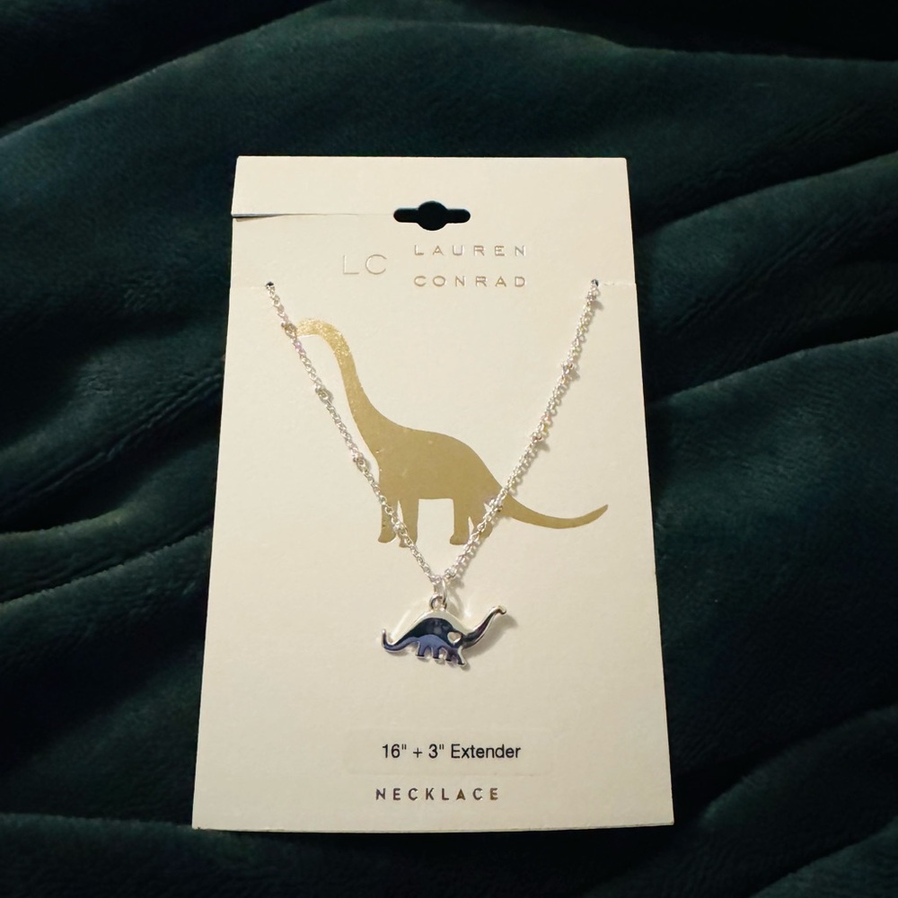 Lauren Conrad Dinosaur Silver Necklace